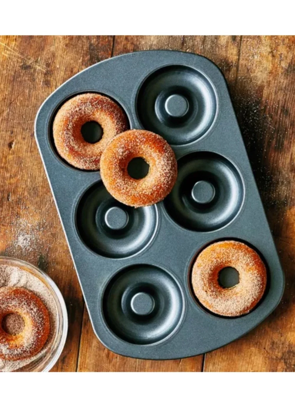 Sur La Table Black Nonstick 6-Cavity Donut Pan set of 2